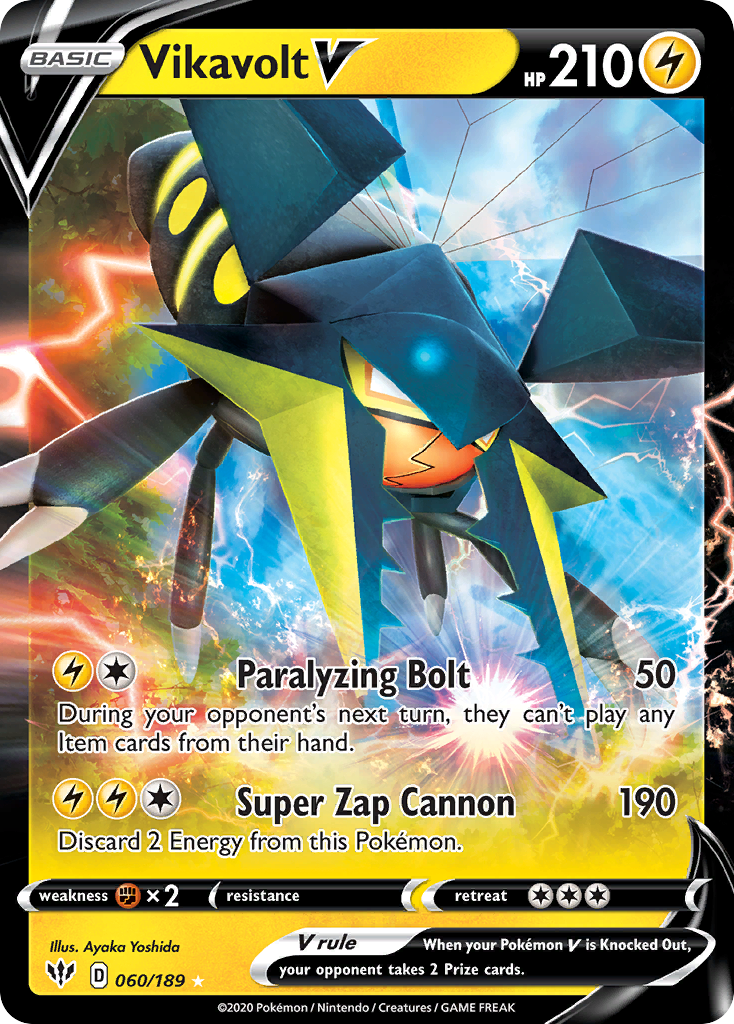 060/189 Vikavolt V - Rare Holo V