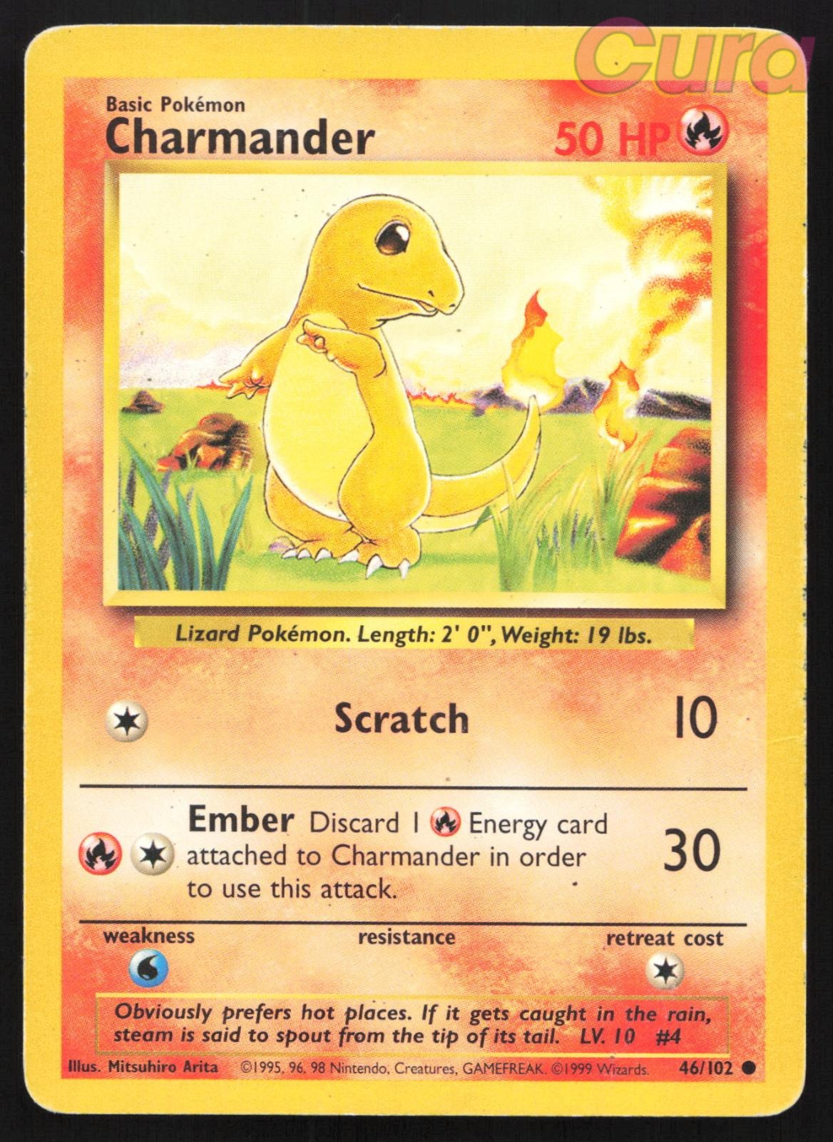 46/102 Charmander - Common - Base Set Unlimited HP