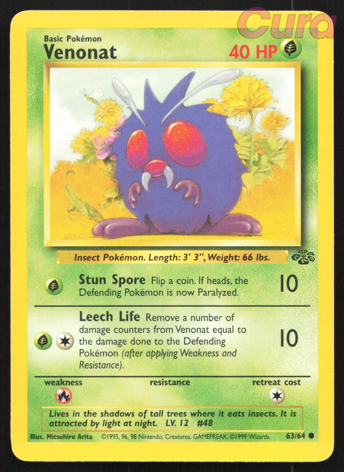 63/64 Venonat Unlimited - Common - Jungle NM