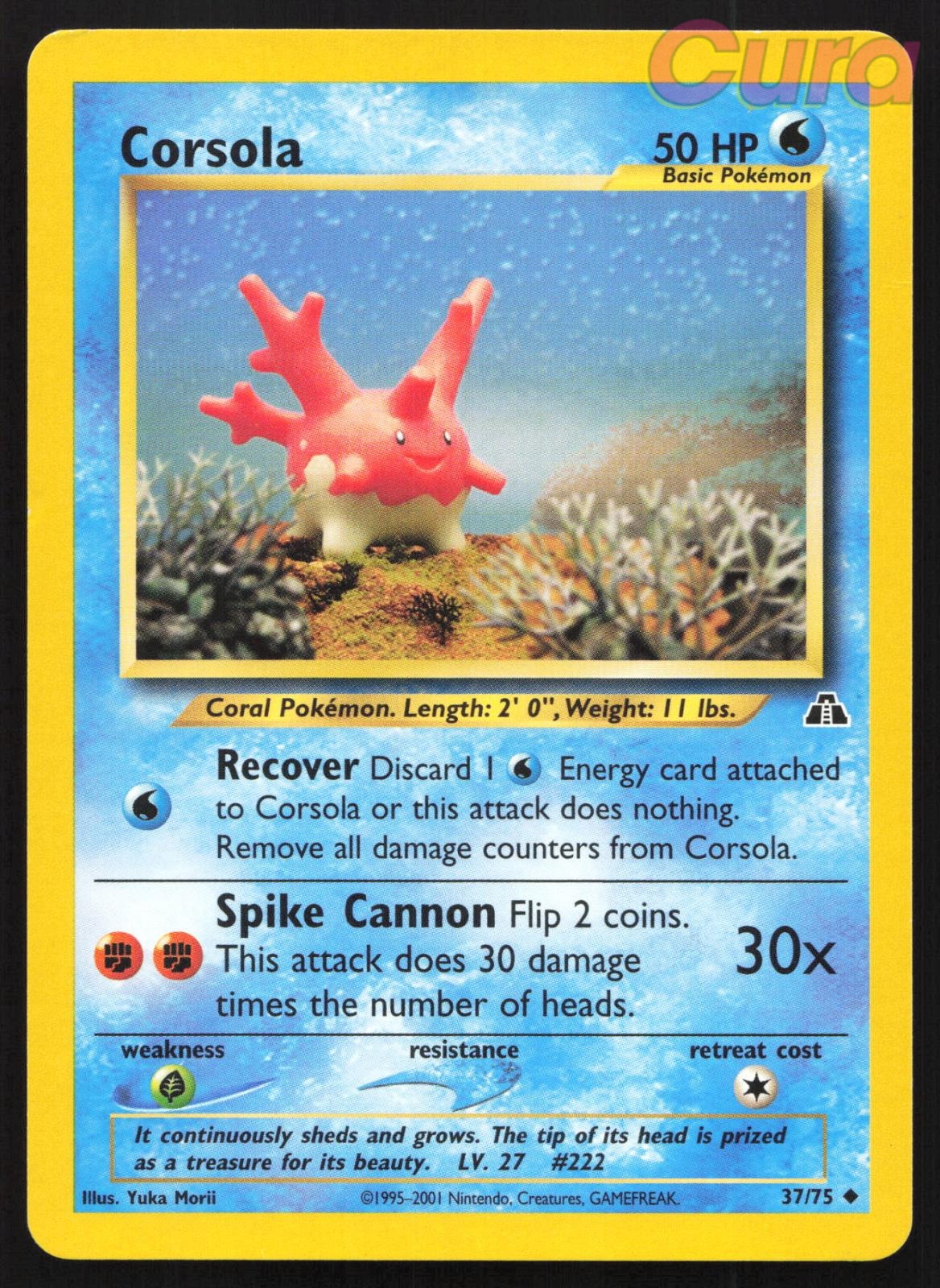 Dent/Lift 37/75 Corsola Unlimited - Uncommon - Neo Discovery MP