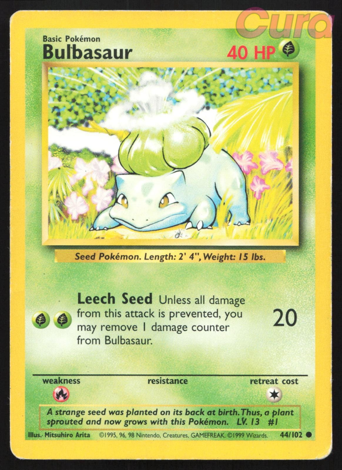 44/102 Bulbasaur - Common - Base Set Unlimited MP