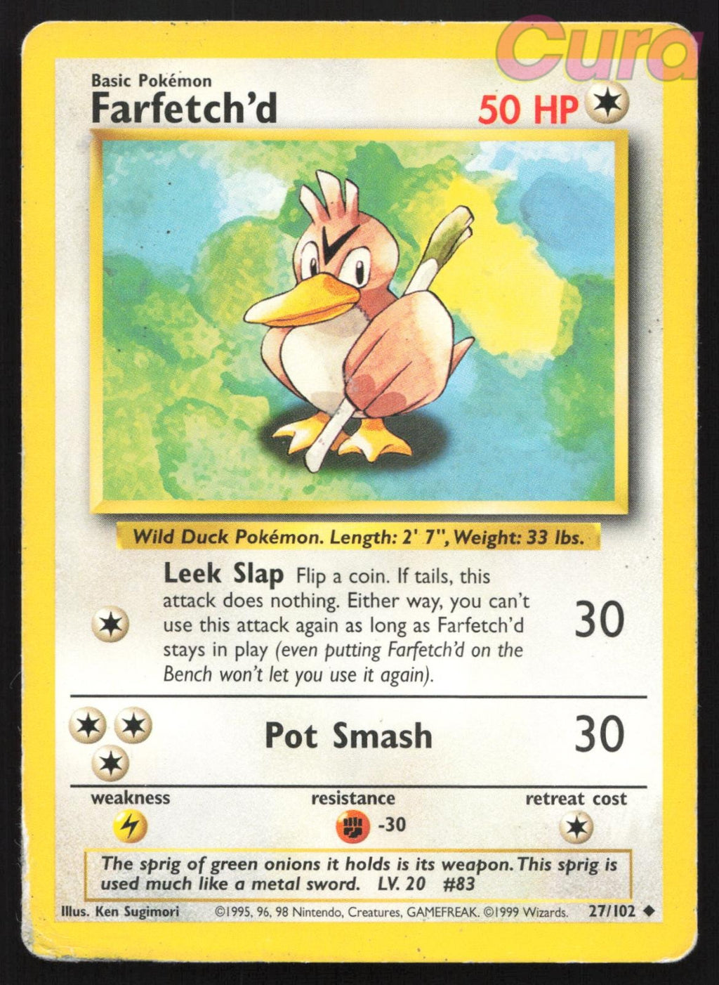 27/102 Farfetch'd - Uncommon - Base Set Unlimited DMG