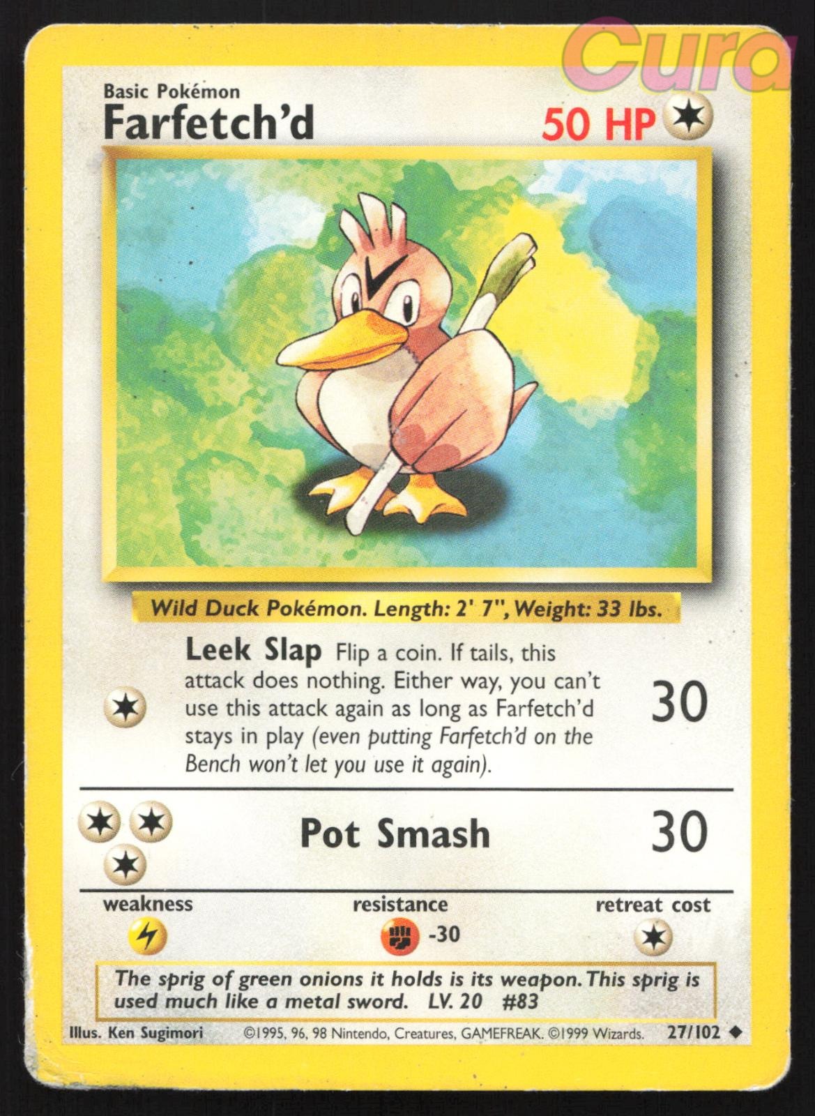 27/102 Farfetch'd - Uncommon - Base Set Unlimited DMG