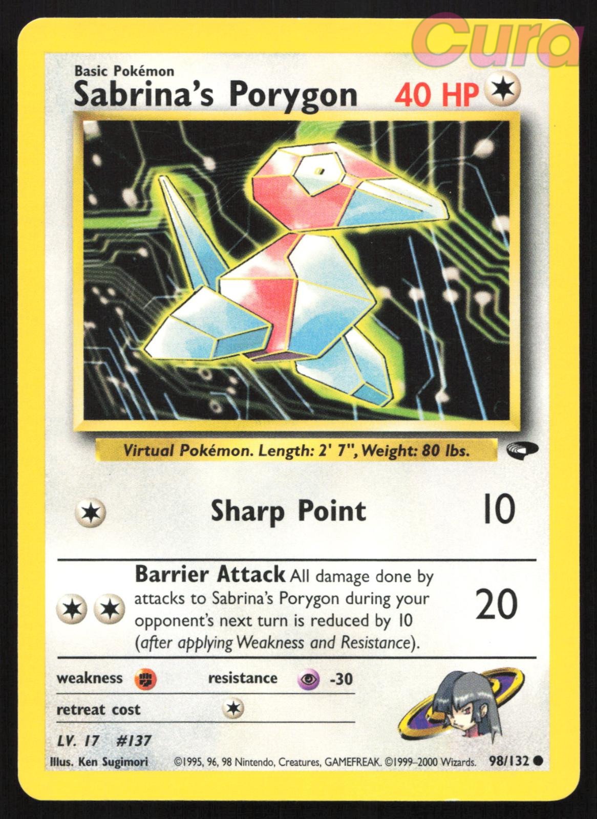 98/132 Sabrina's Porygon Unlimited - Common - Gym Challenge LP