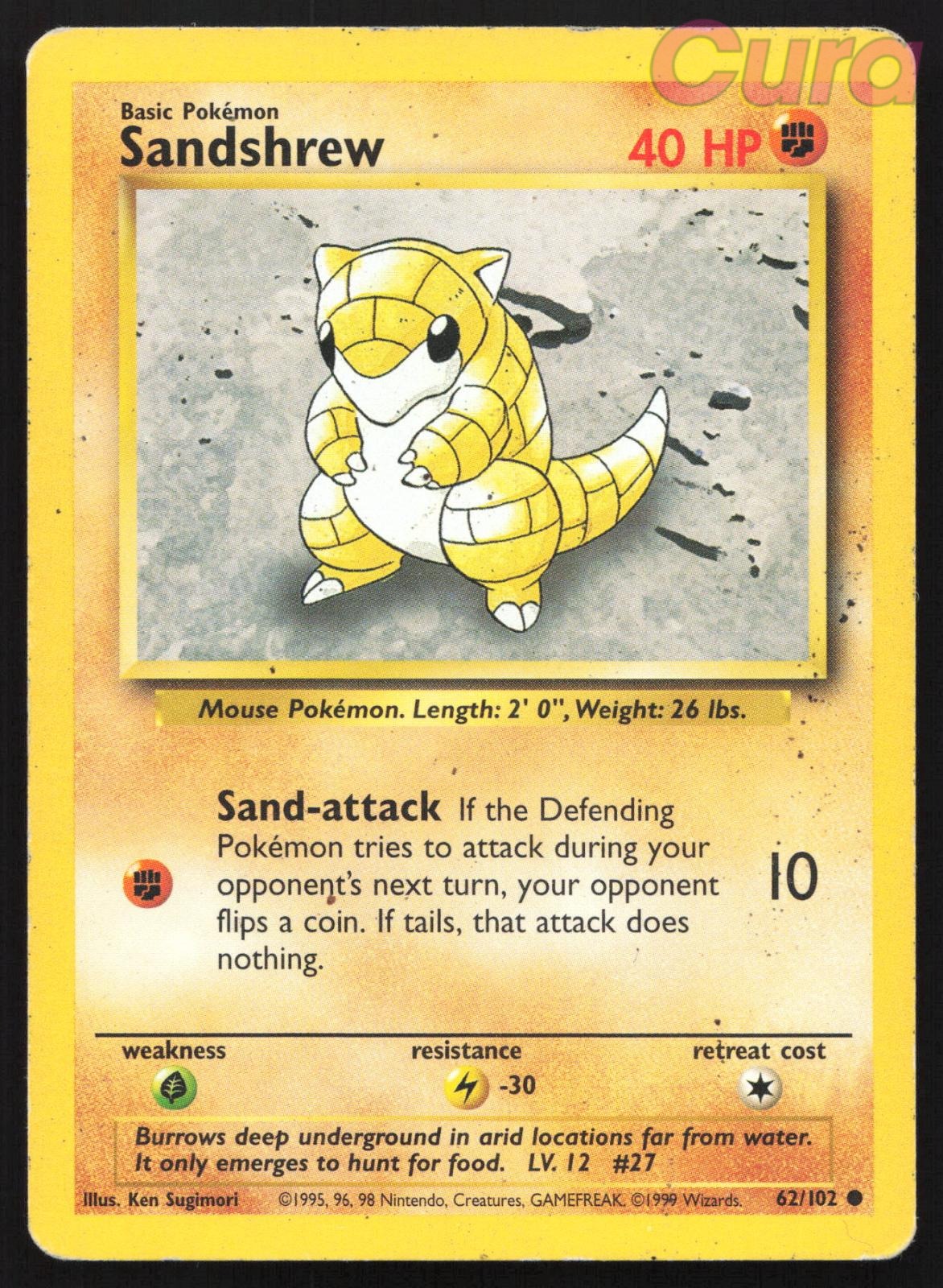 62/102 Sandshrew - Common - Base Set Unlimited MP