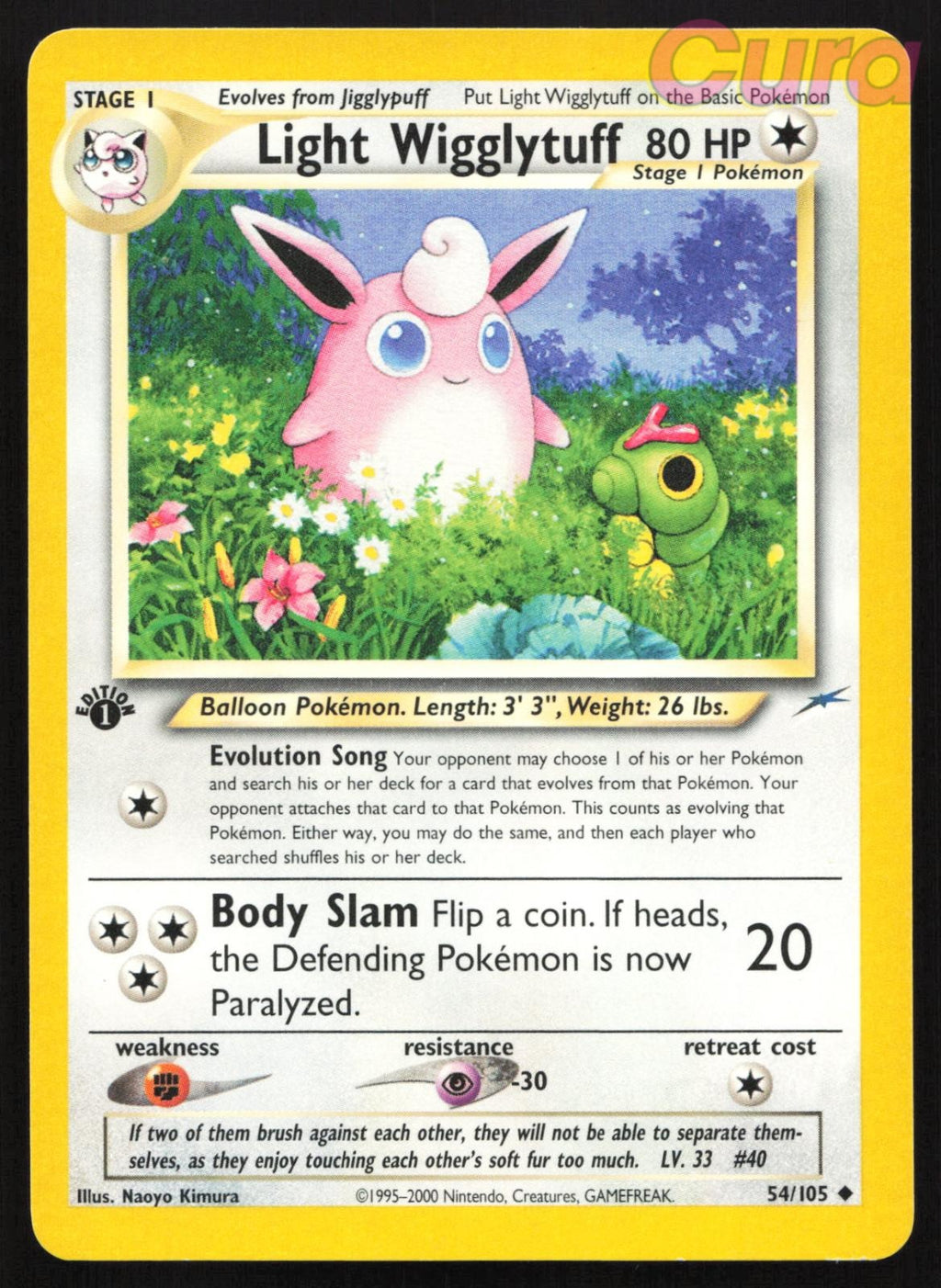 54/105 Light Wigglytuff 1st Edition - Uncommon - Neo Destiny LP