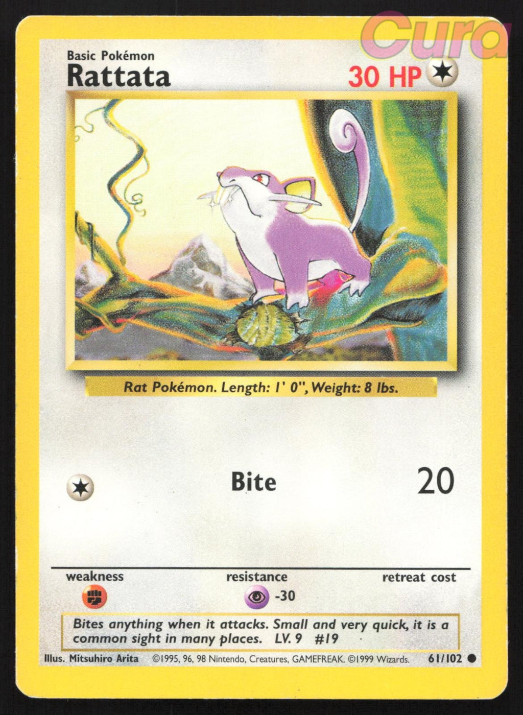 61/102 Rattata - Common - Base Set Unlimited MP