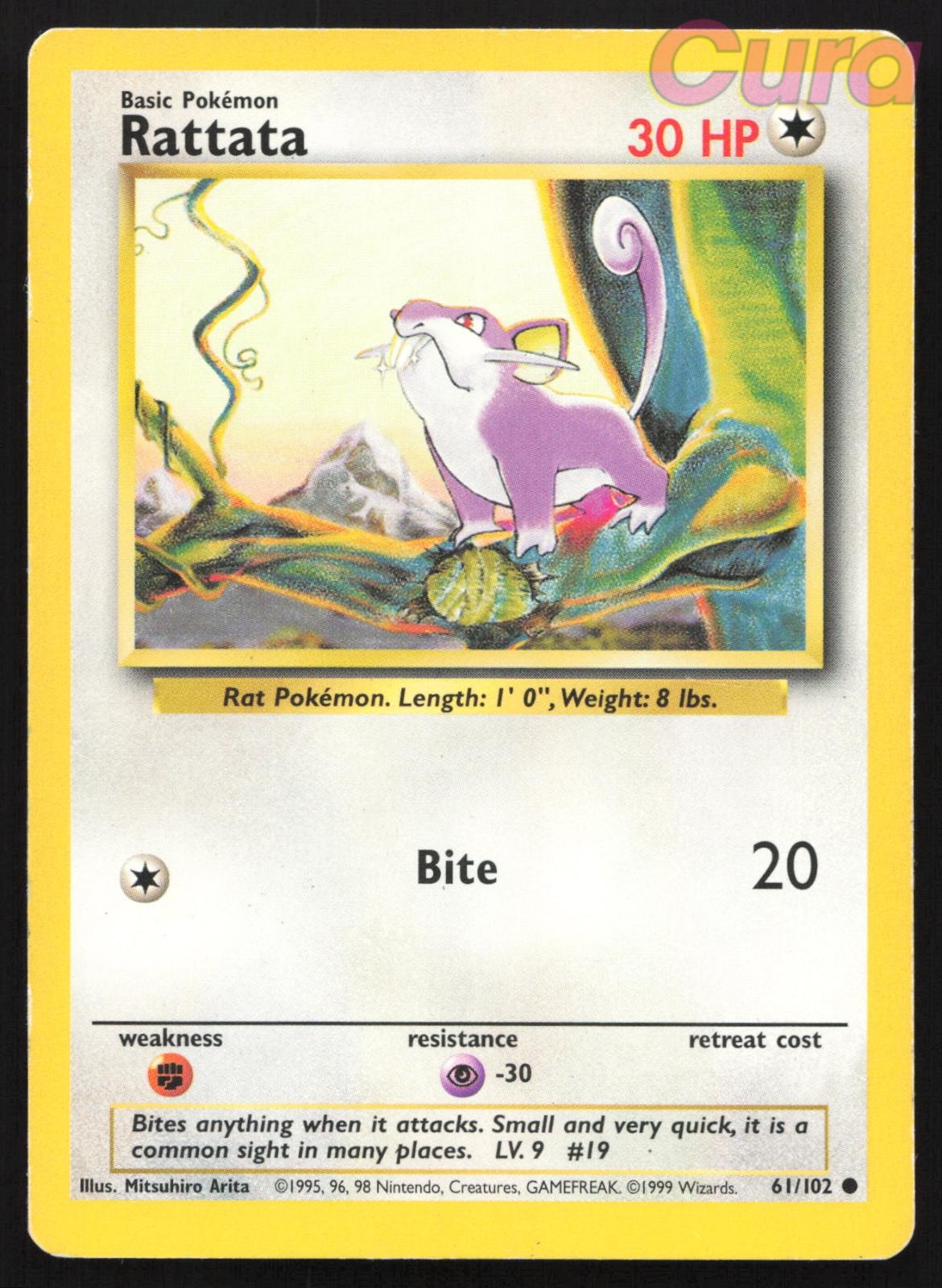 61/102 Rattata - Common - Base Set Unlimited MP