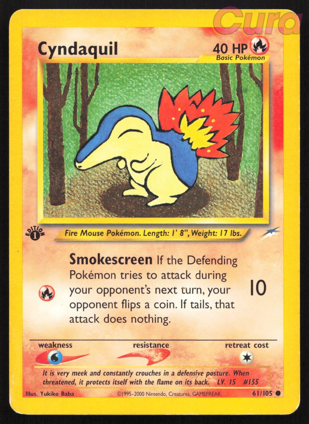 61/105 Cyndaquil 1st Edition - Common - Neo Destiny LP