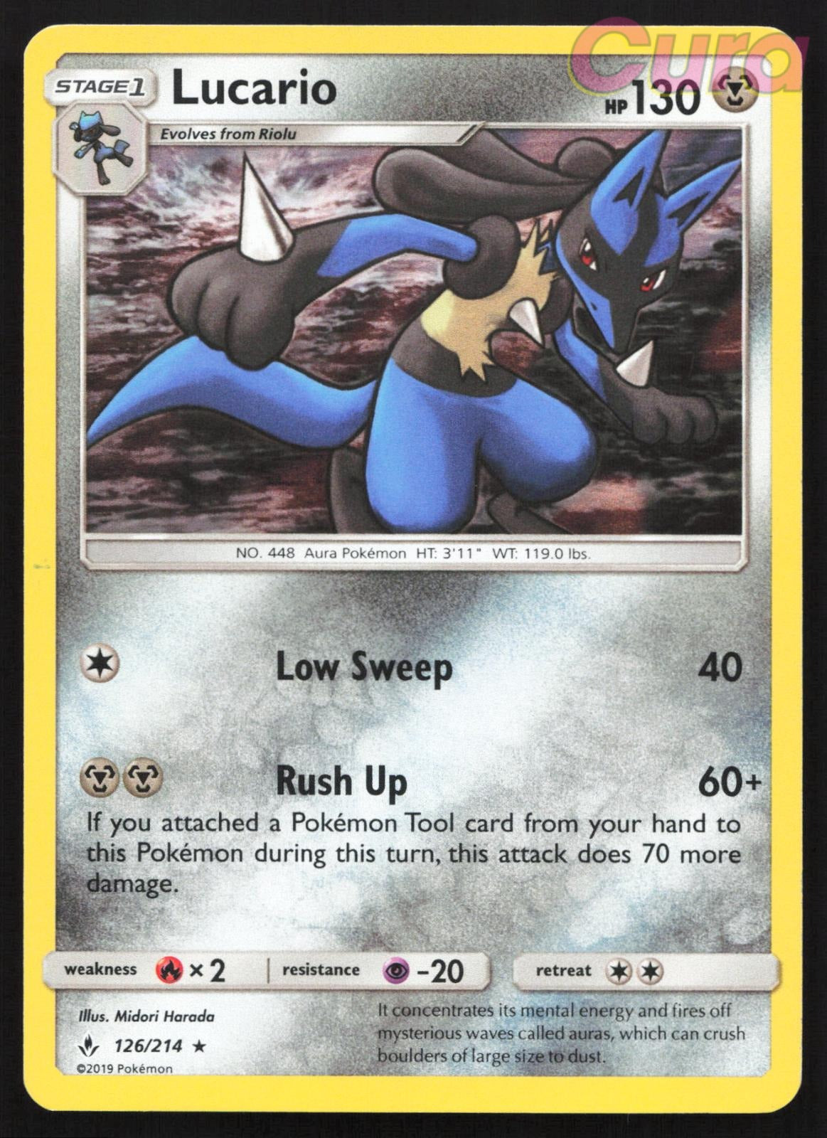 126/214 Lucario Holo - Rare - Unbroken Bonds LP