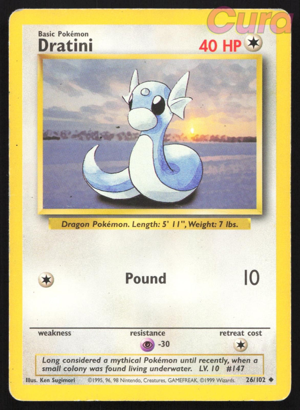26/102 Dratini - Uncommon - Base Set Unlimited MP