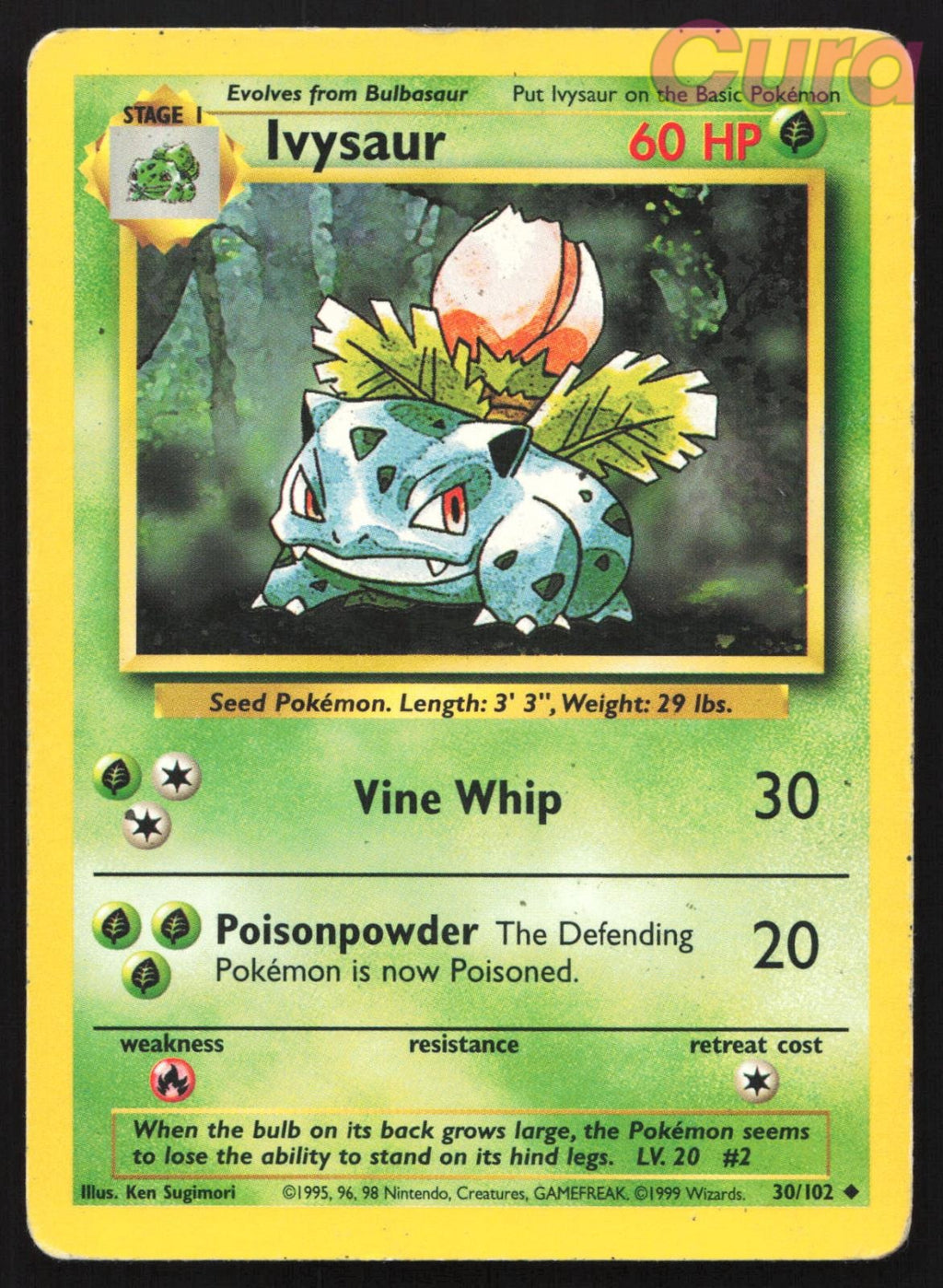 30/102 Ivysaur - Uncommon - Base Set Unlimited HP