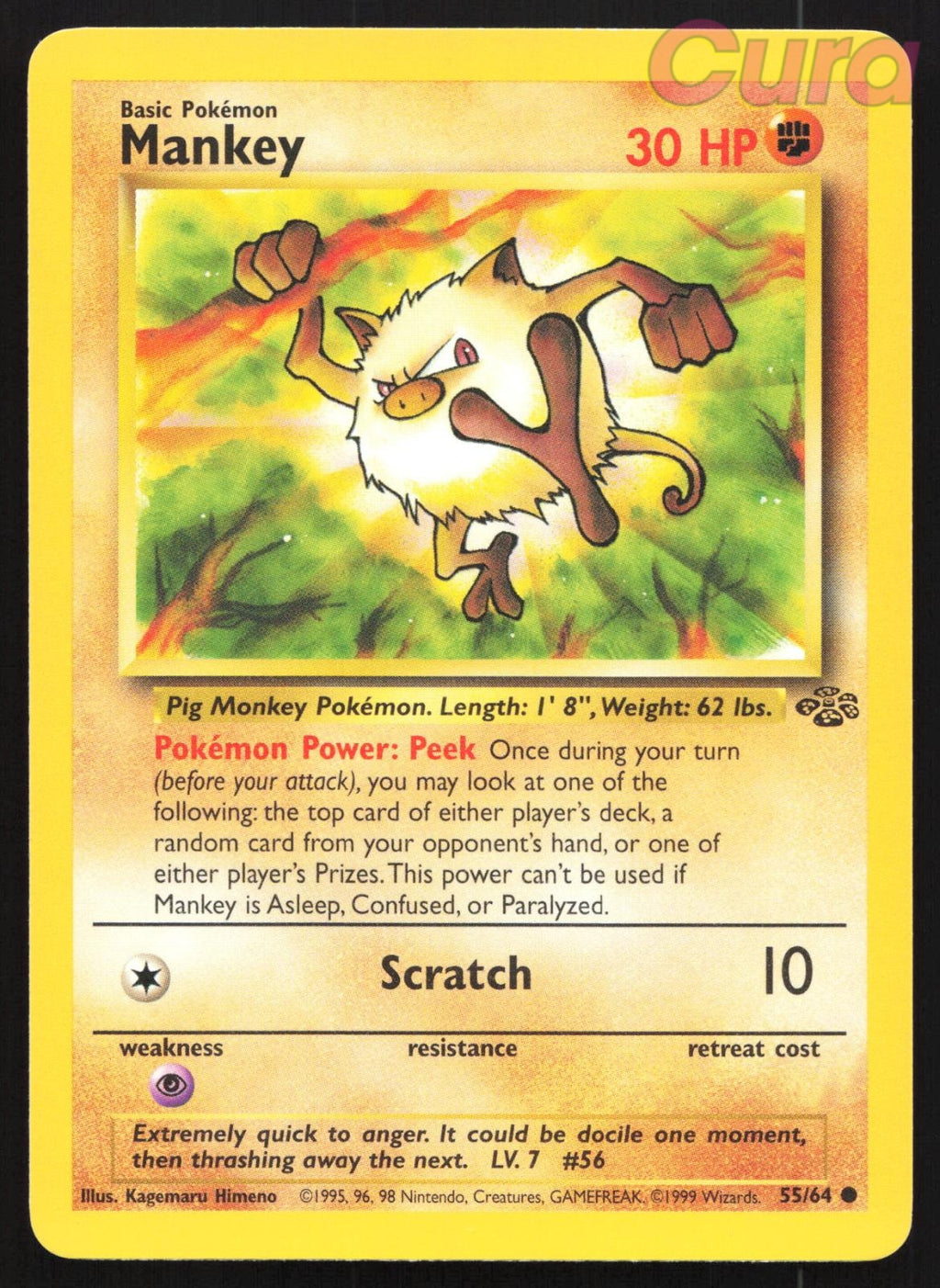 55/64 Mankey Unlimited - Common - Jungle NM