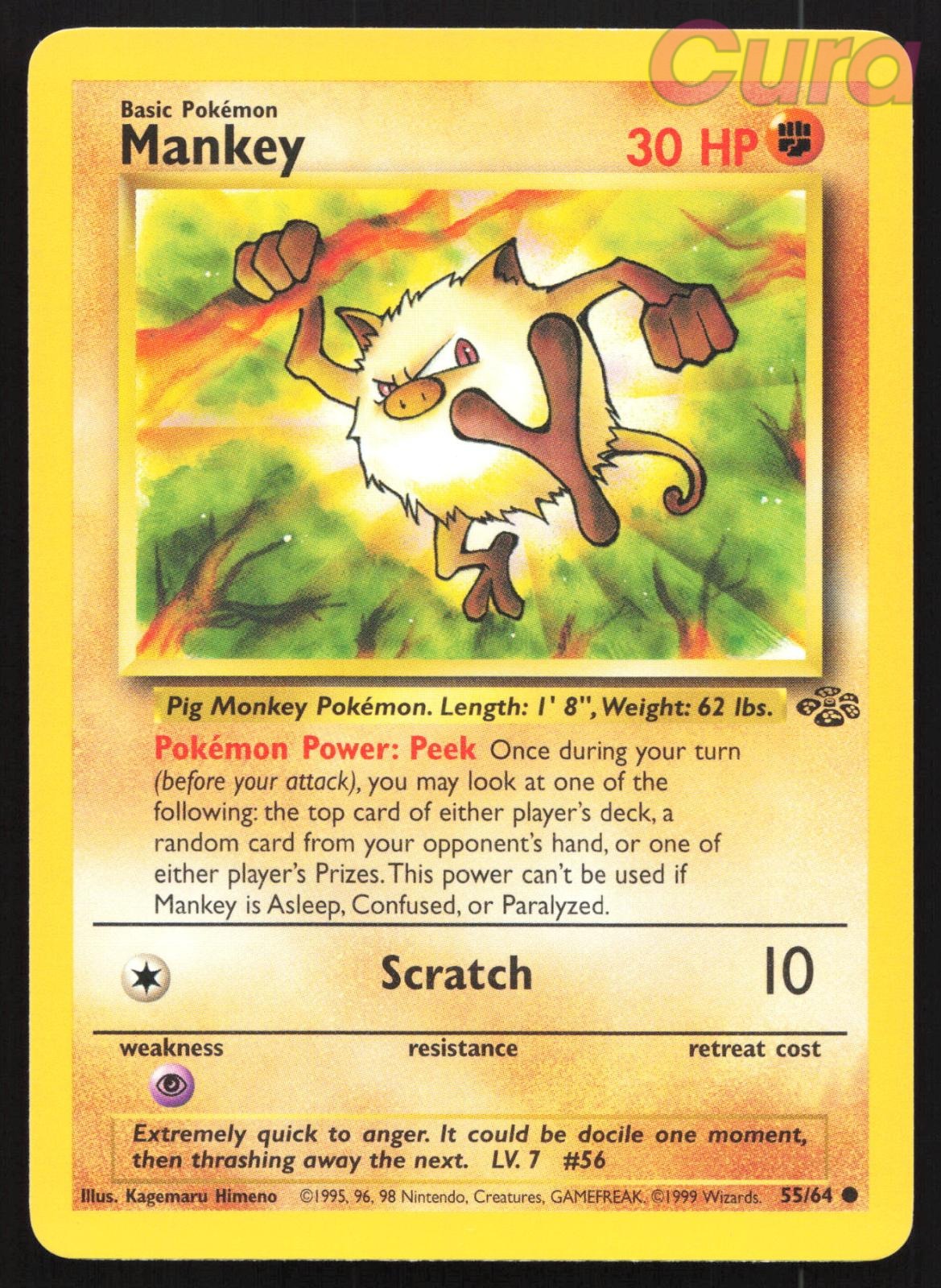 55/64 Mankey Unlimited - Common - Jungle NM