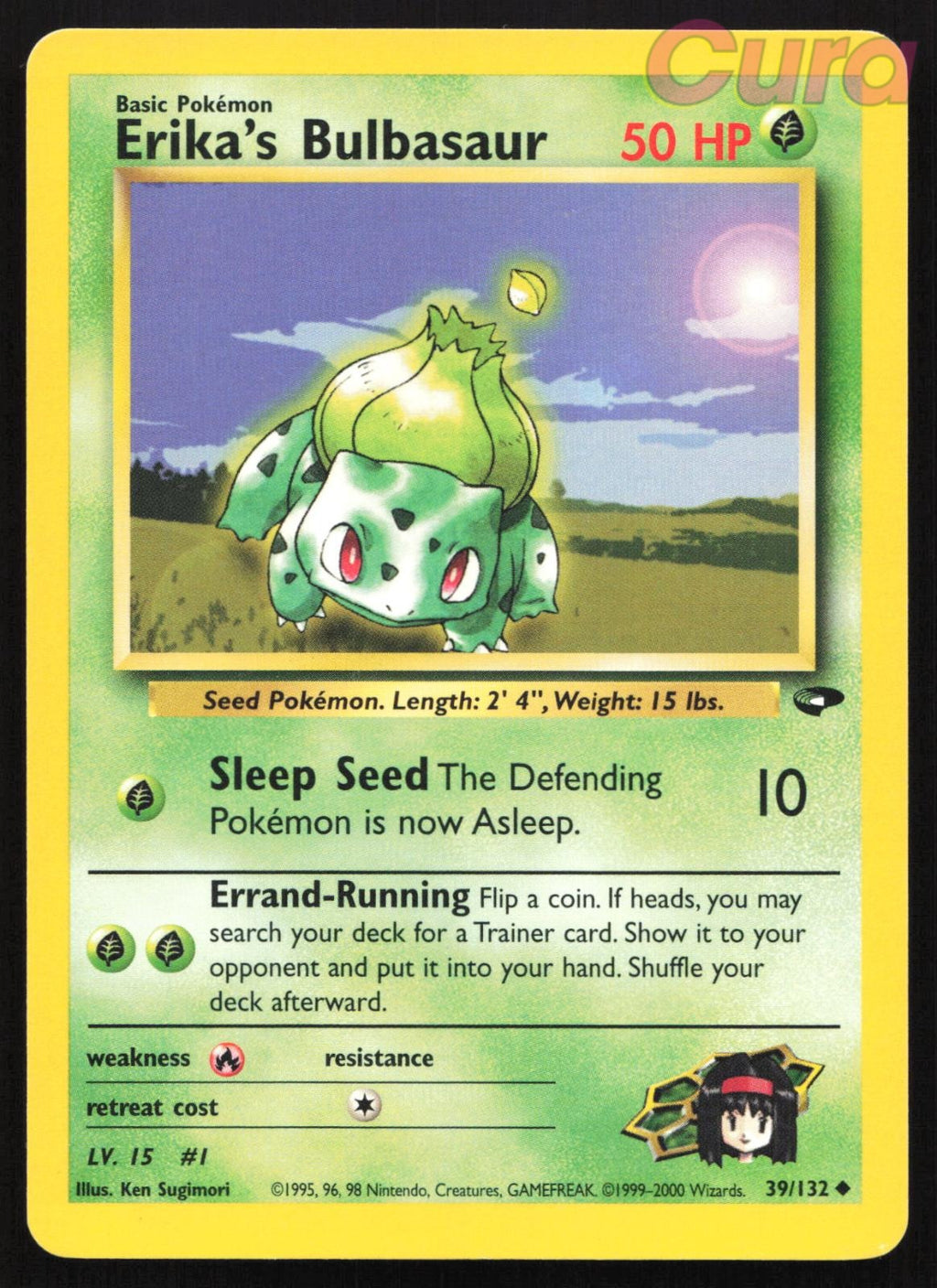 39/132 Erika's Bulbasaur Unlimited - Uncommon - Gym Challenge NM
