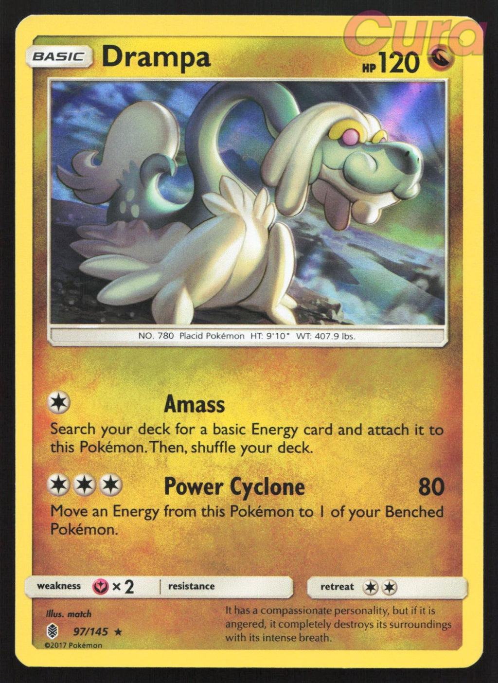 97/145 Drampa - Holo Rare - Guardians Rising LP