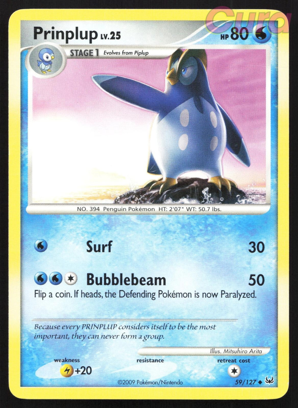 59/127 Prinplup - Uncommon - Platinum NM