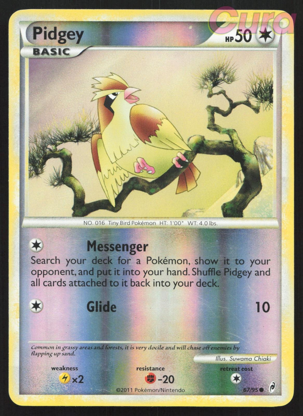 67/95 Pidgey Reverse Holo - Common - Call of Legends LP