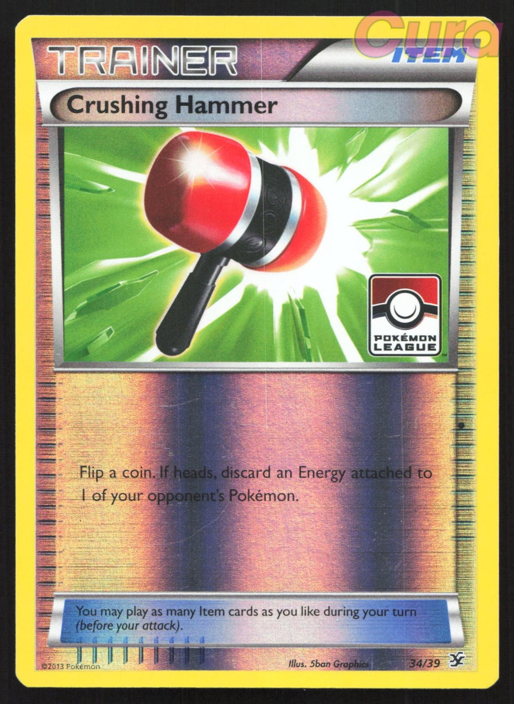 34/39 Crushing Hammer (Pokemon League) Reverse Holo - Promo - League Cards LP