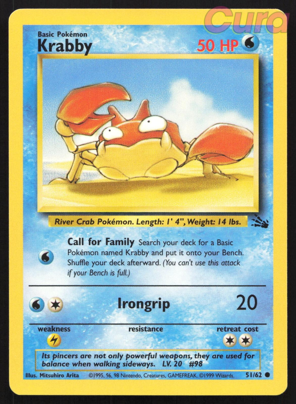 51/62 Krabby Unlimited - Common - Fossil NM