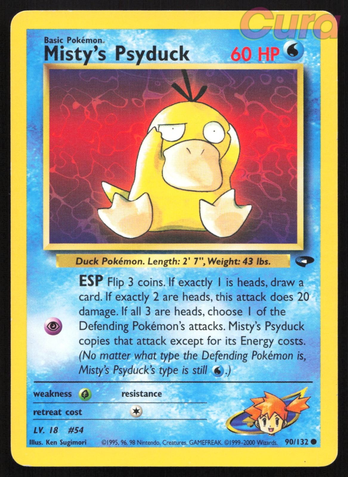 90/132 Misty's Psyduck Unlimited - Common - Gym Challenge LP