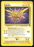 Indent Top Right 30/62 Zapdos Unlimited - Rare - Fossil DMG