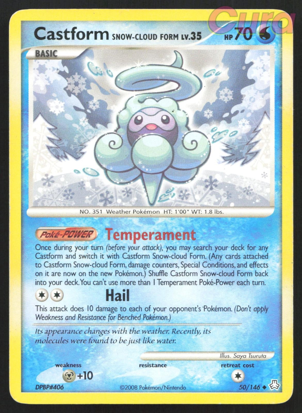 50/146 Castform Snow-Cloud Form - Uncommon - Legends Awakened MP