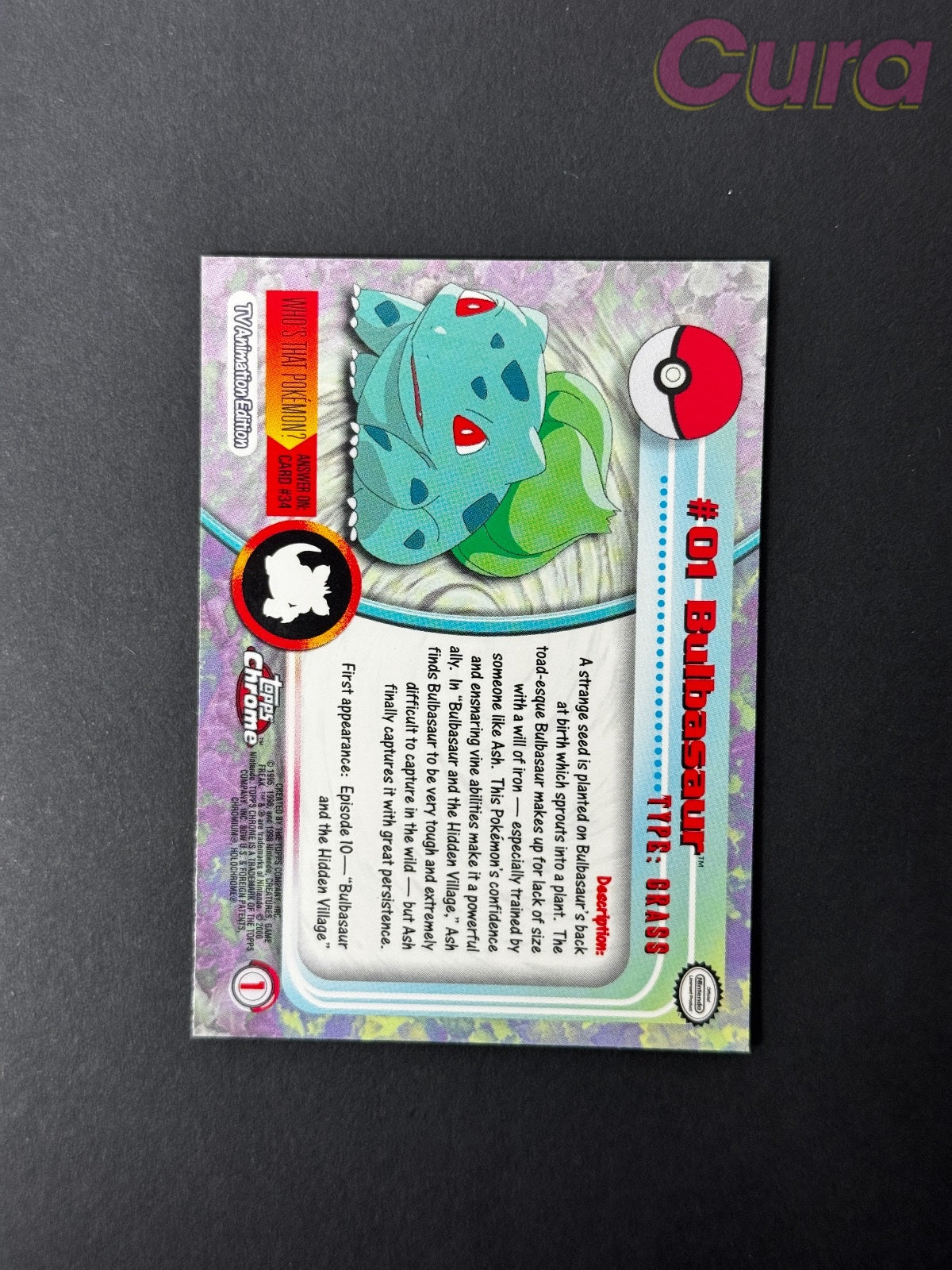 #1 Bulbasaur Holo - - Topps Chrome Trading Cards Series 1 NM