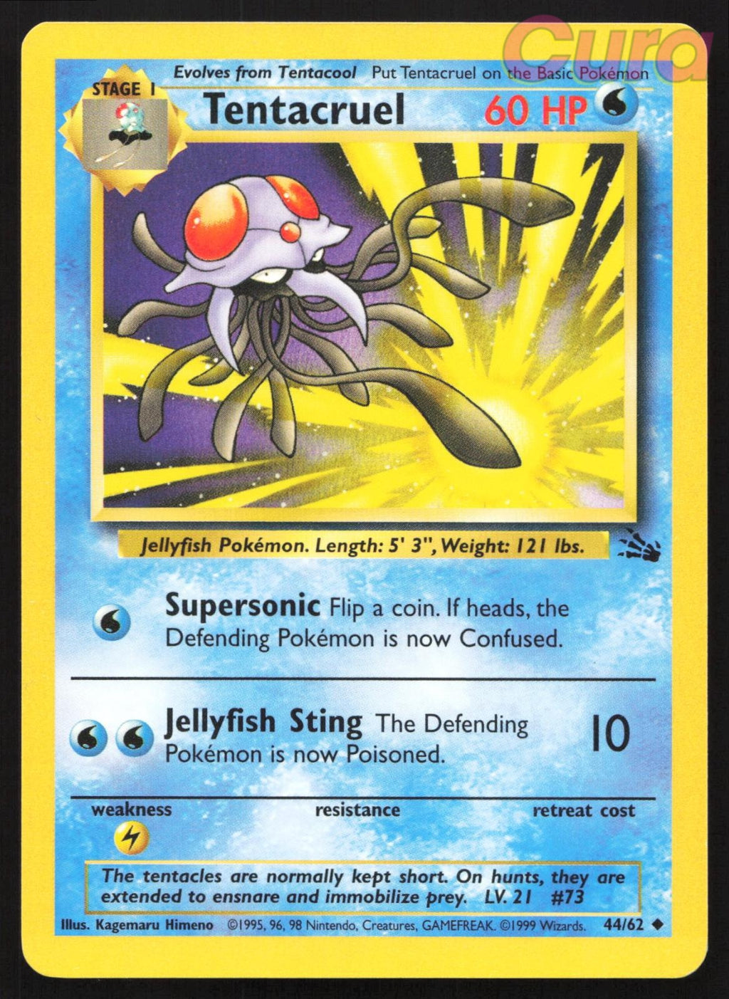44/62 Tentacruel Unlimited - Uncommon - Fossil LP