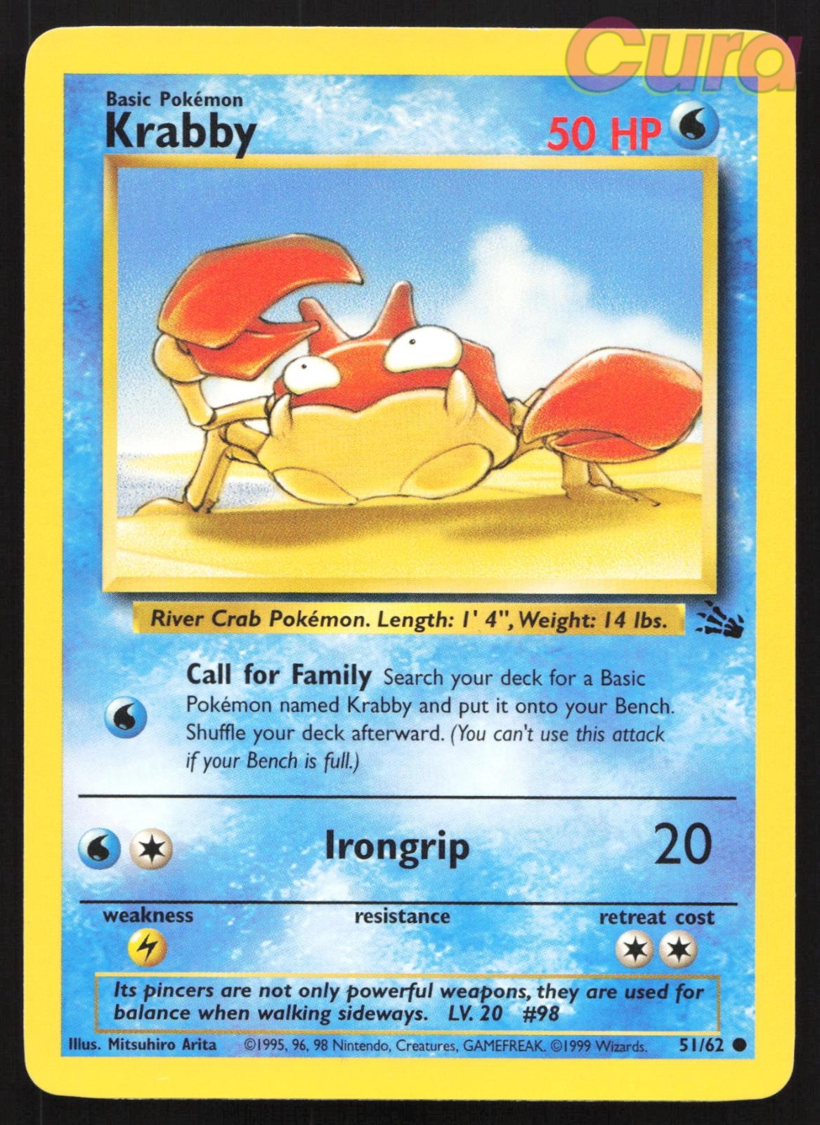 51/62 Krabby Unlimited - Common - Fossil NM
