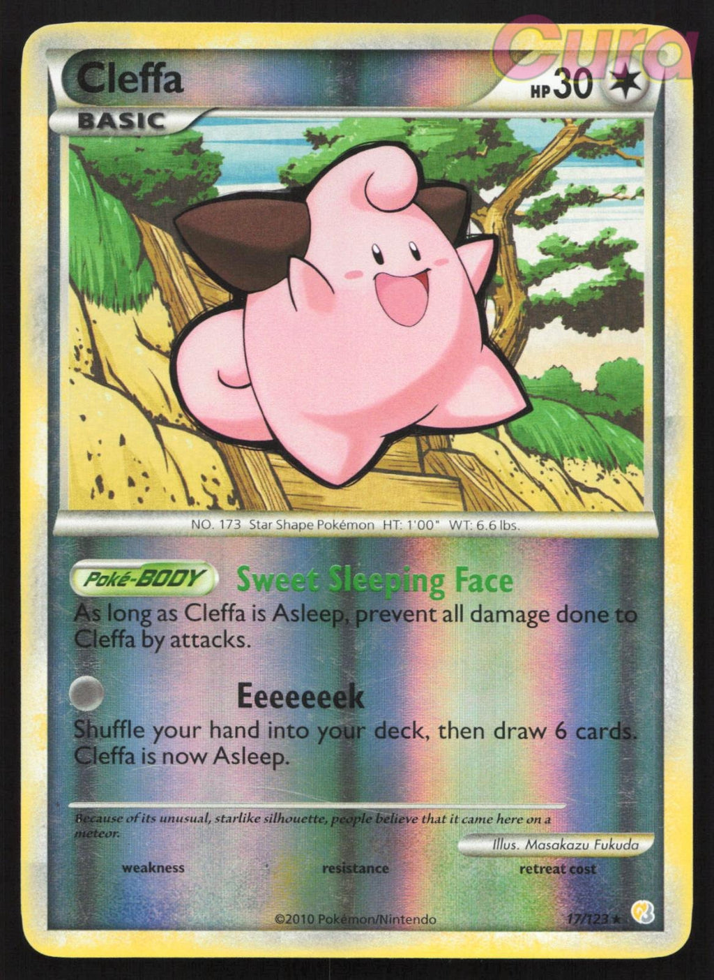 17/123 Cleffa Reverse Holo - Rare - HeartGold & SoulSilver LP