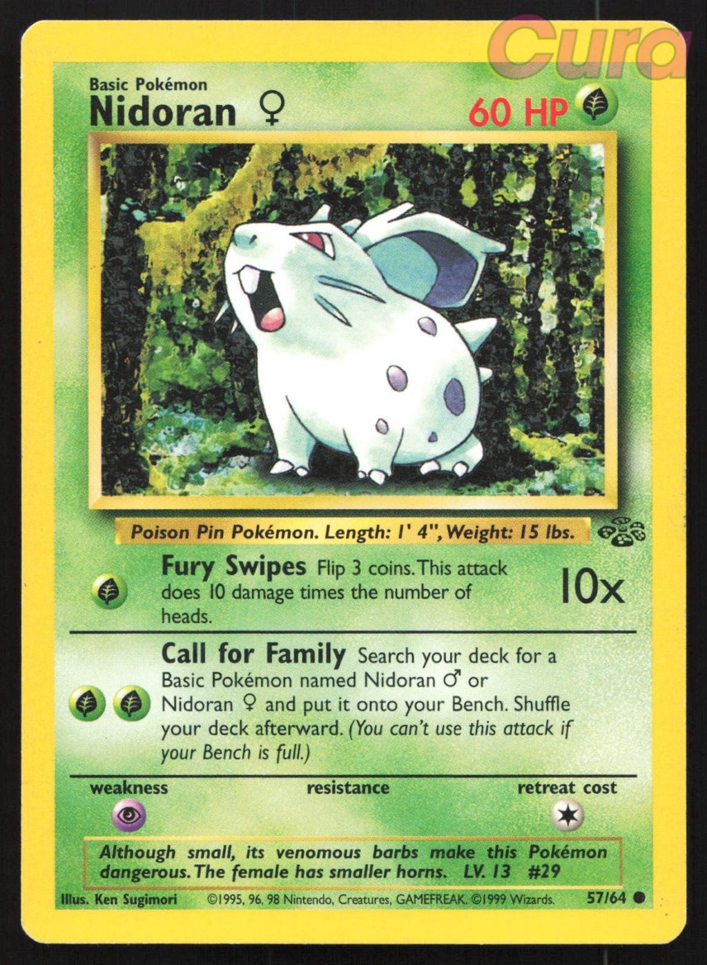 57/64 Nidoran F Unlimited - Common - Jungle LP
