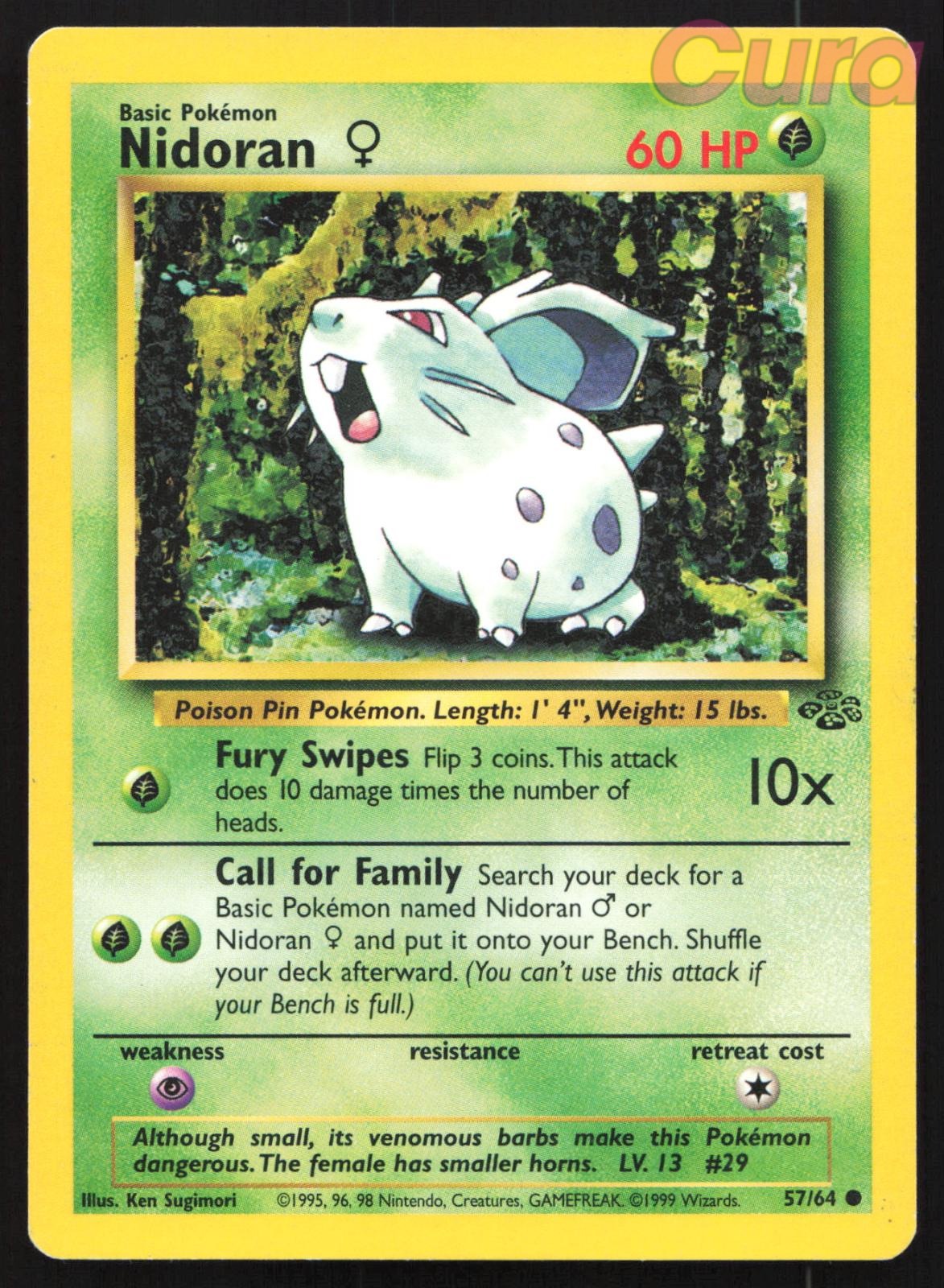 57/64 Nidoran F Unlimited - Common - Jungle LP