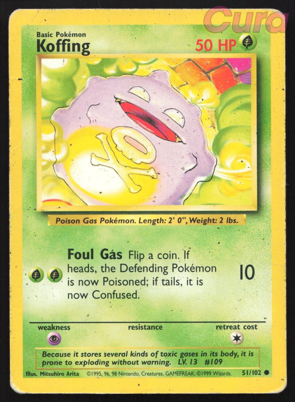 51/102 Koffing - Common - Base Set Unlimited HP