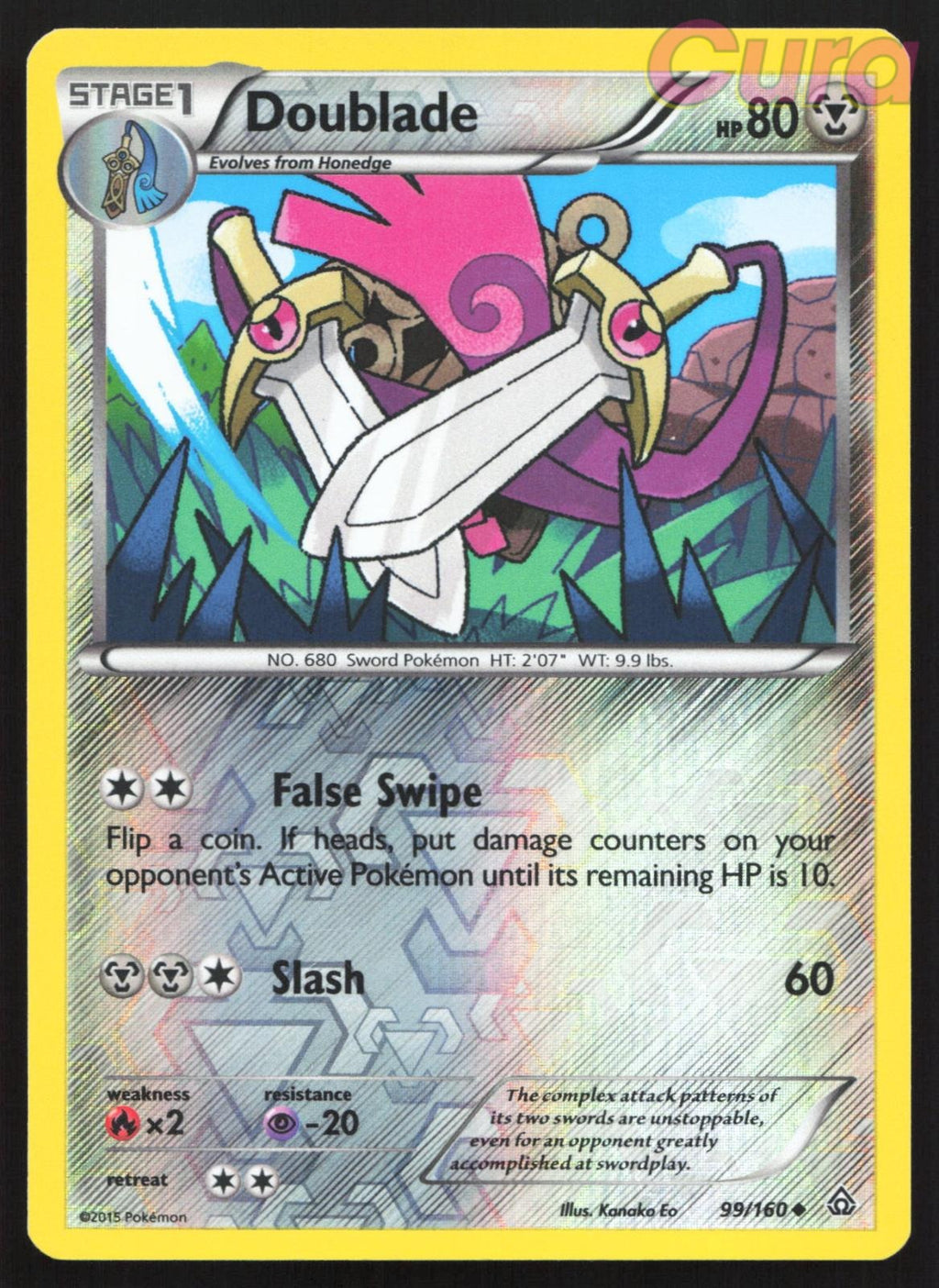 99/160 Doublade Reverse Holo - Uncommon - Primal Clash LP