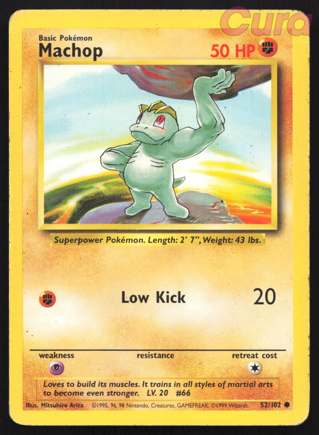 52/102 Machop - Common - Base Set Unlimited MP