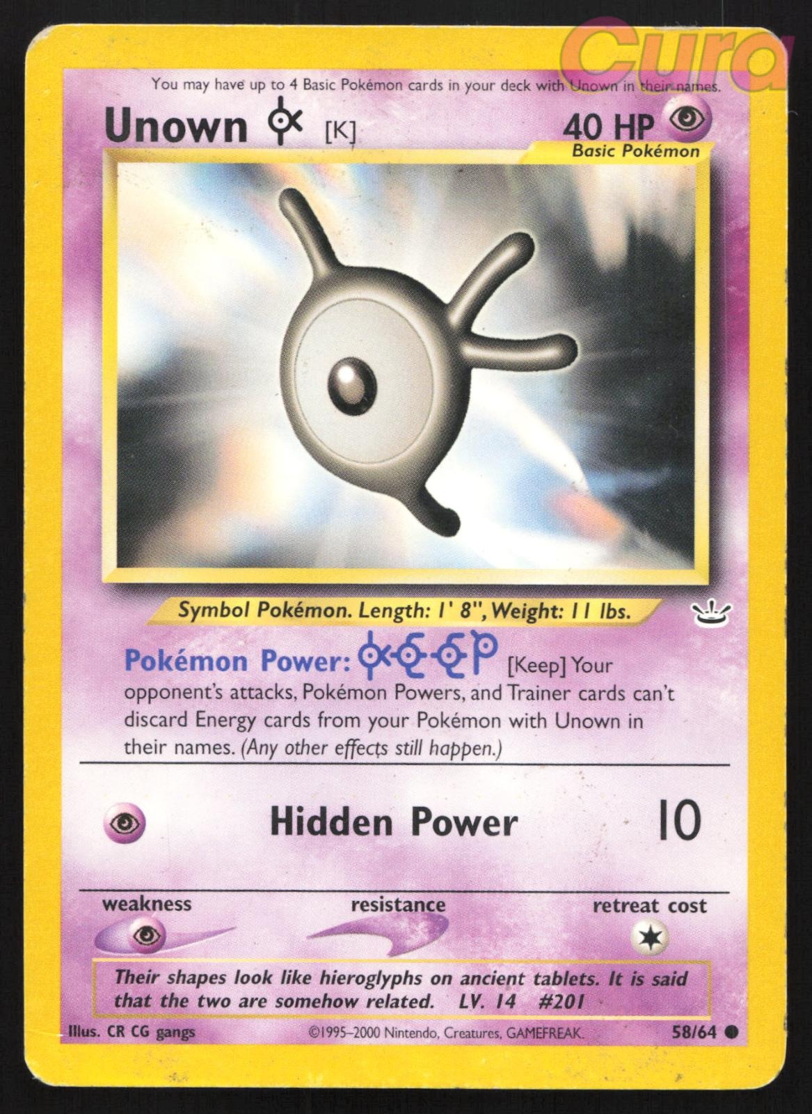 58/64 Unown [K] Unlimited - Common - Neo Revelation MP