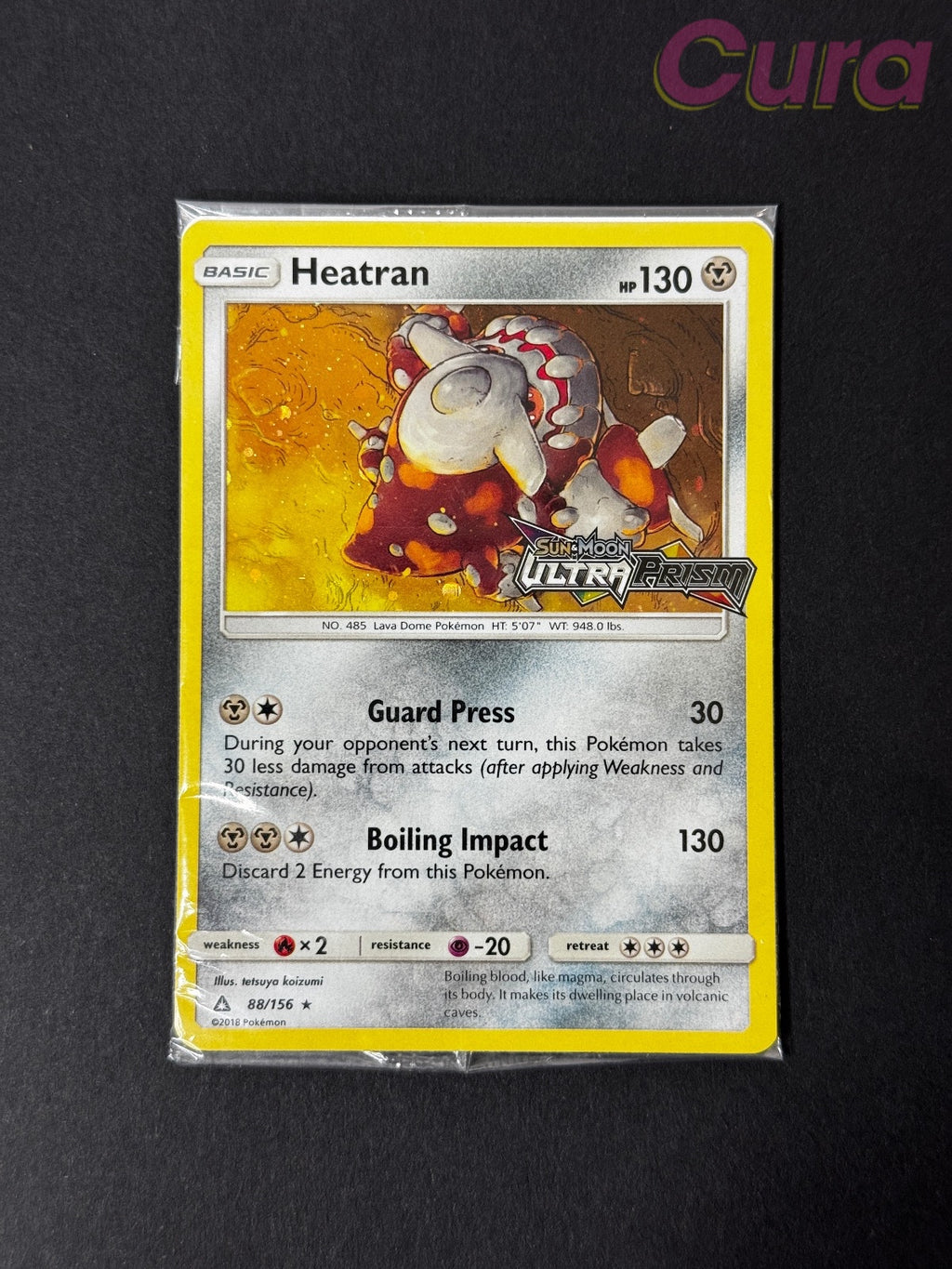 Stamped 88 Heatran Holo - Rare - Ultra Prism NM