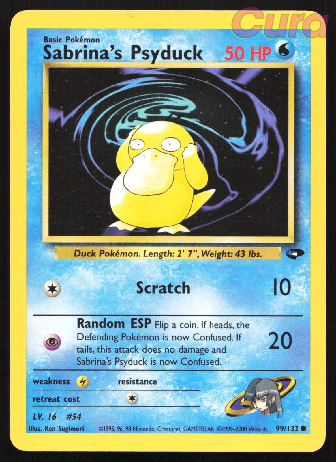 Binder Dent99/132 Sabrina's Psyduck Unlimited - Common - Gym Challenge DMG