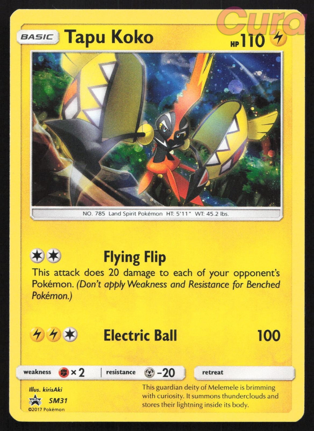 Rear Damage SM31 Tapu Koko - Holo - Promo - Sun & Moon Promo HP