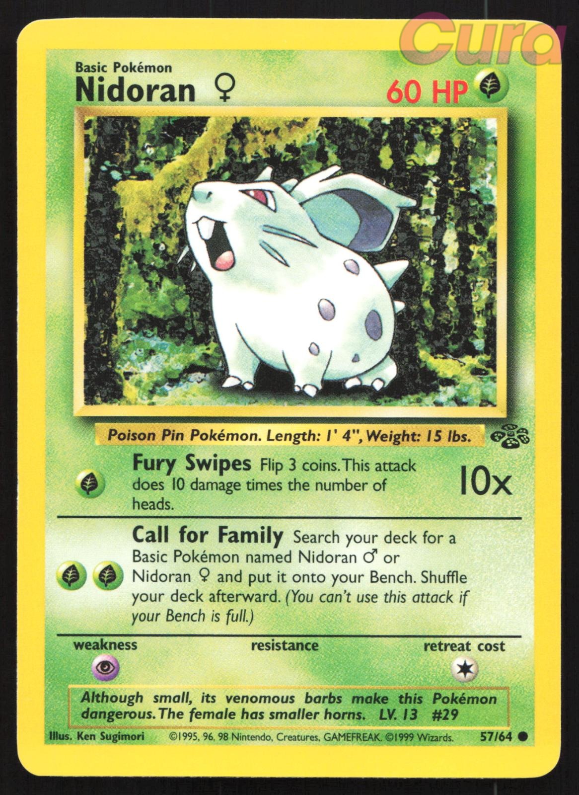 57/64 Nidoran F Unlimited - Common - Jungle LP