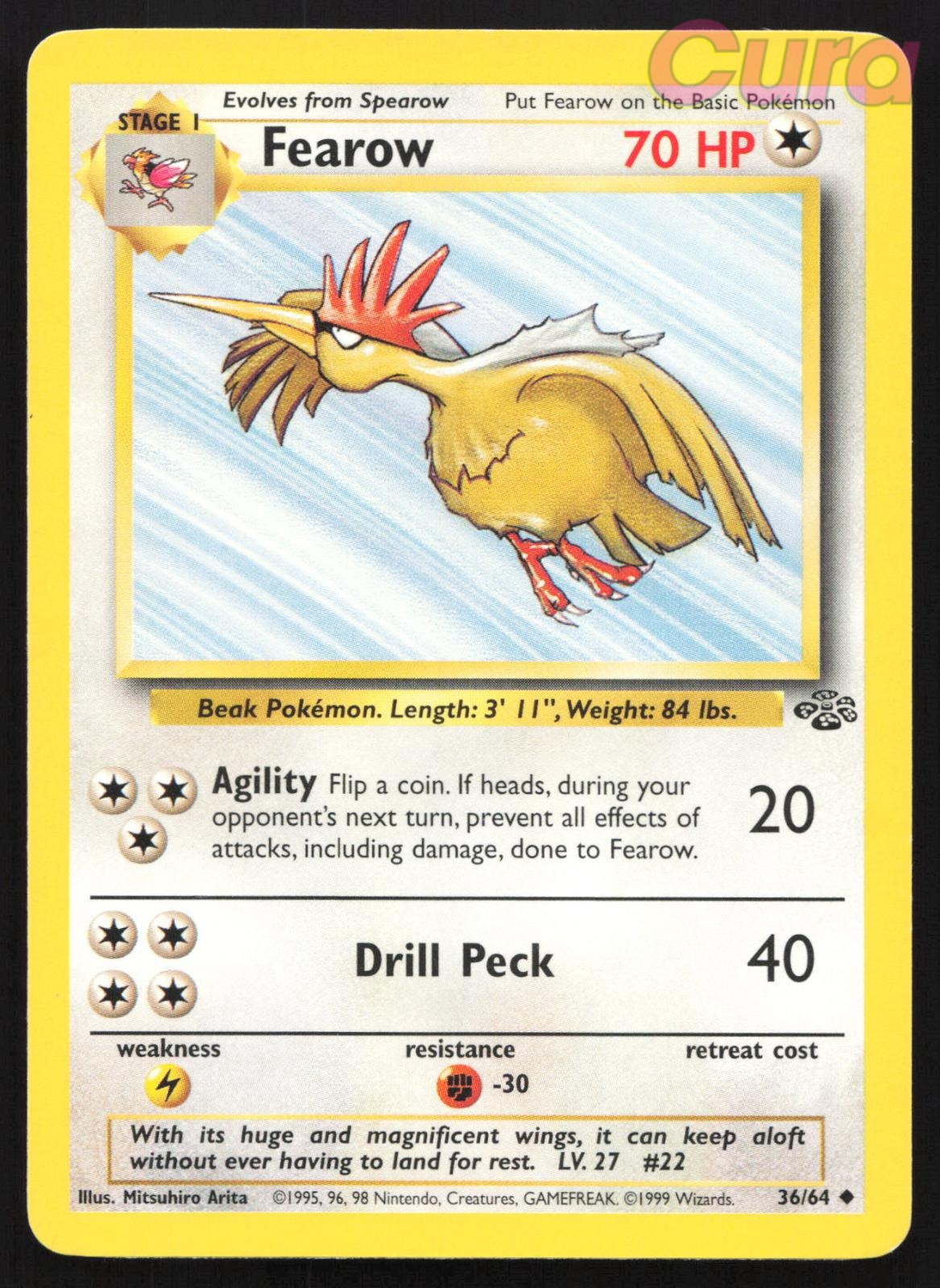 36/64 Fearow Unlimited - Uncommon - Jungle NM