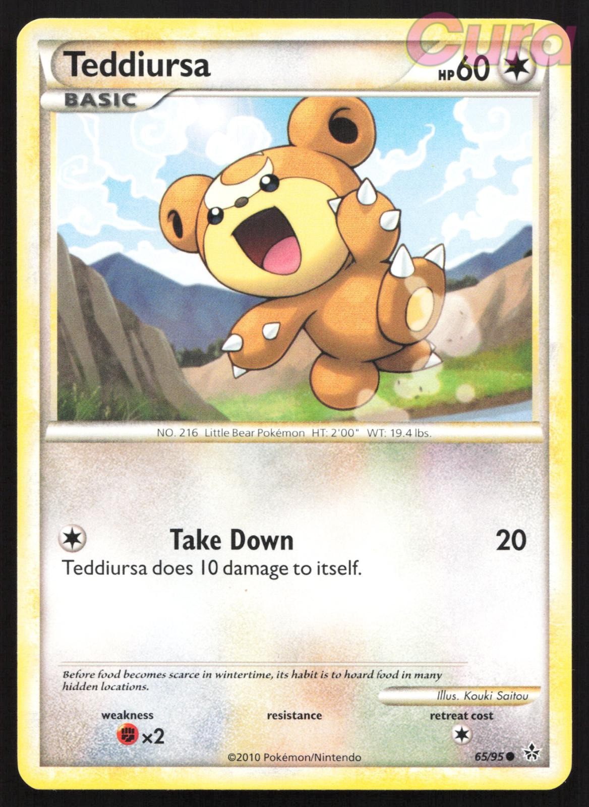 65/95 Teddiursa - Common - HGSS Unleashed NM