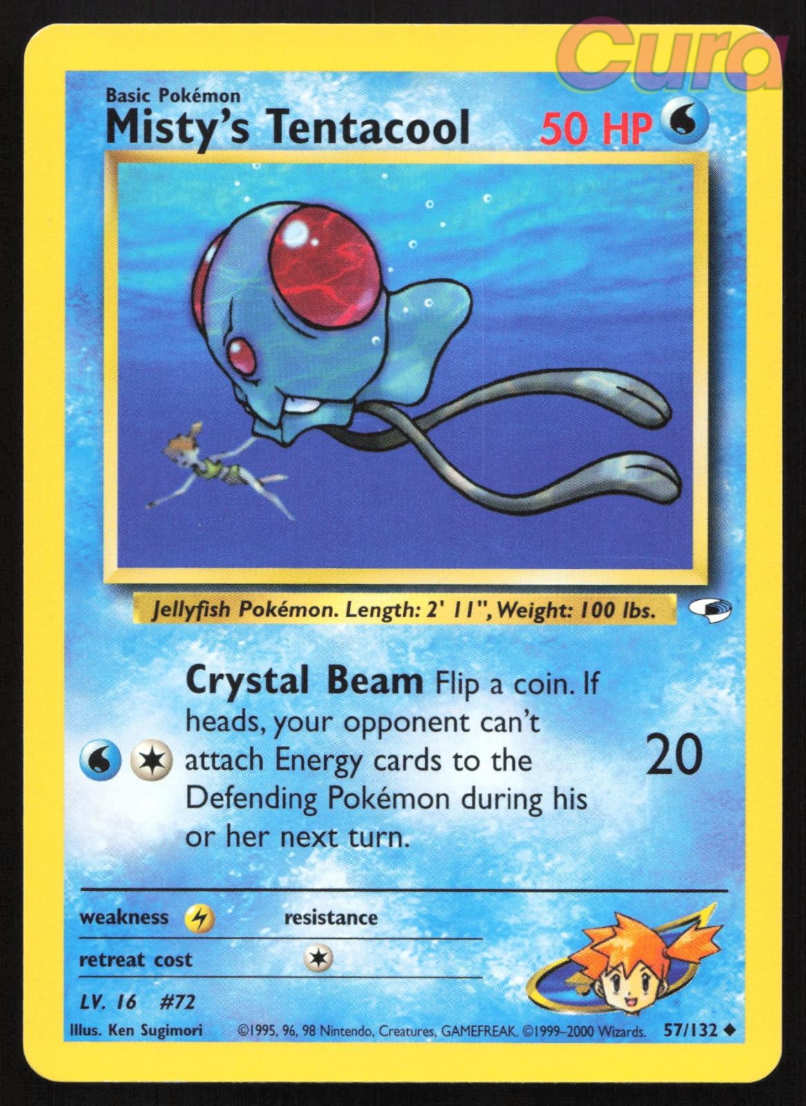 57/132 Misty's Tentacool Unlimited - Uncommon - Gym Heroes LP