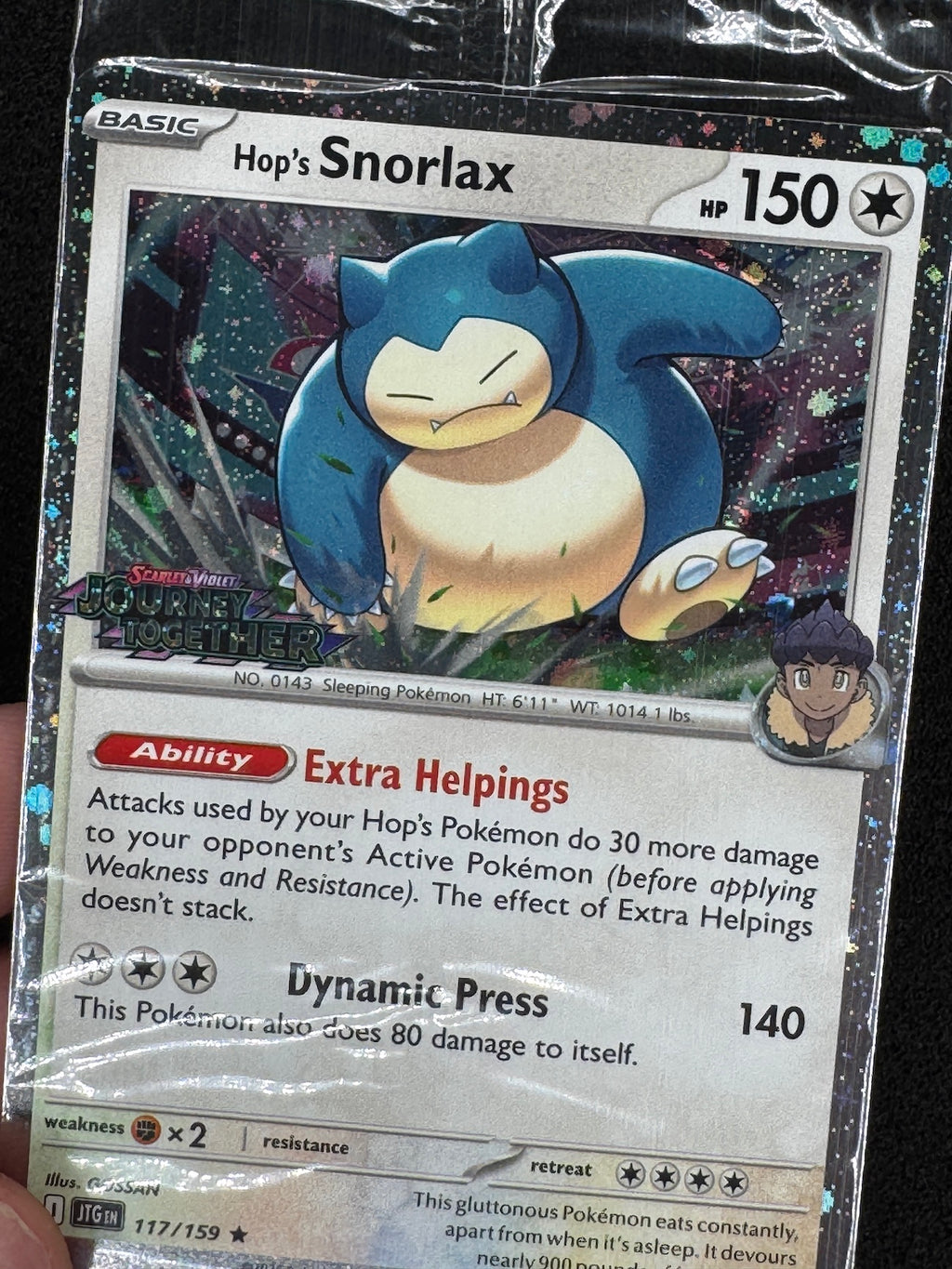 Hop's Snorlax 117/159 - Journey Together Stamp Promo - Sealed (Asia Exclusive)