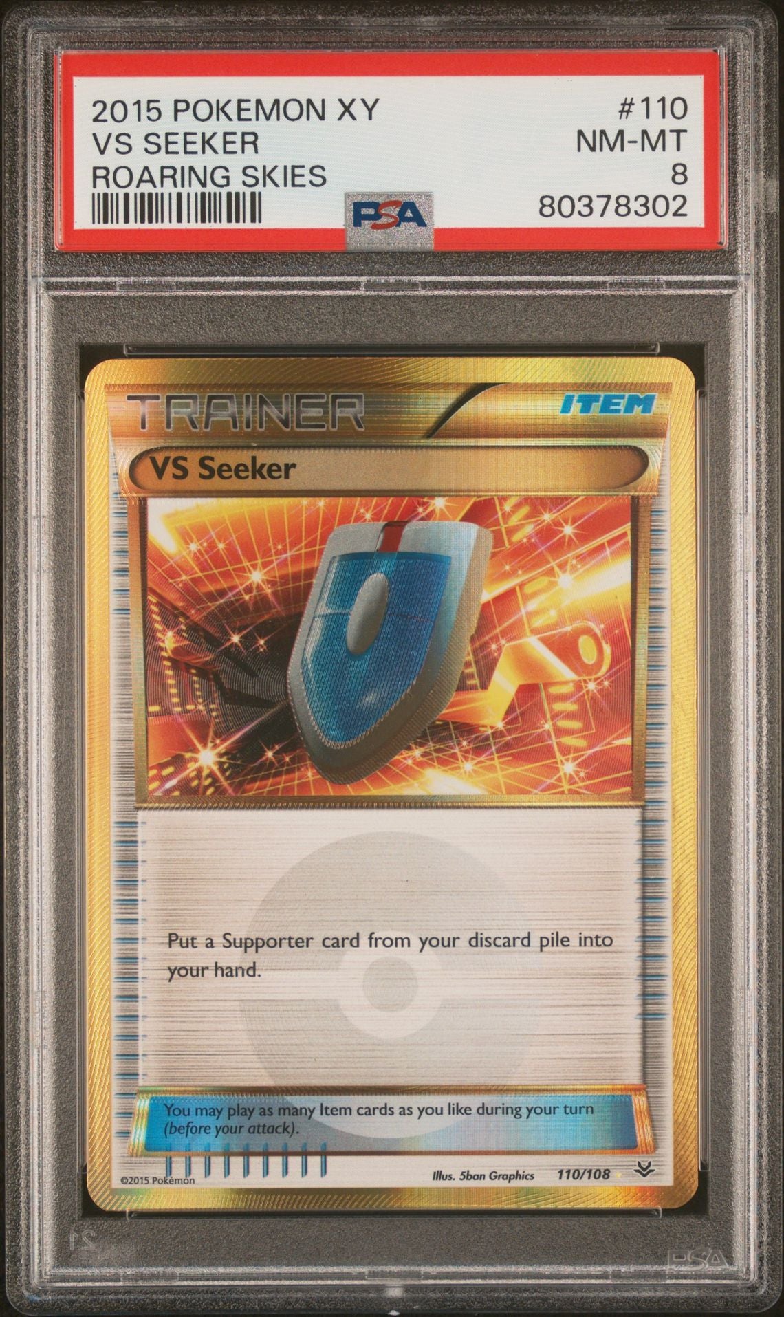 Xy Roaring Skies 110 Vs Seeker 2015 Pokemon Card PSA NEAR MINT-MINT 8