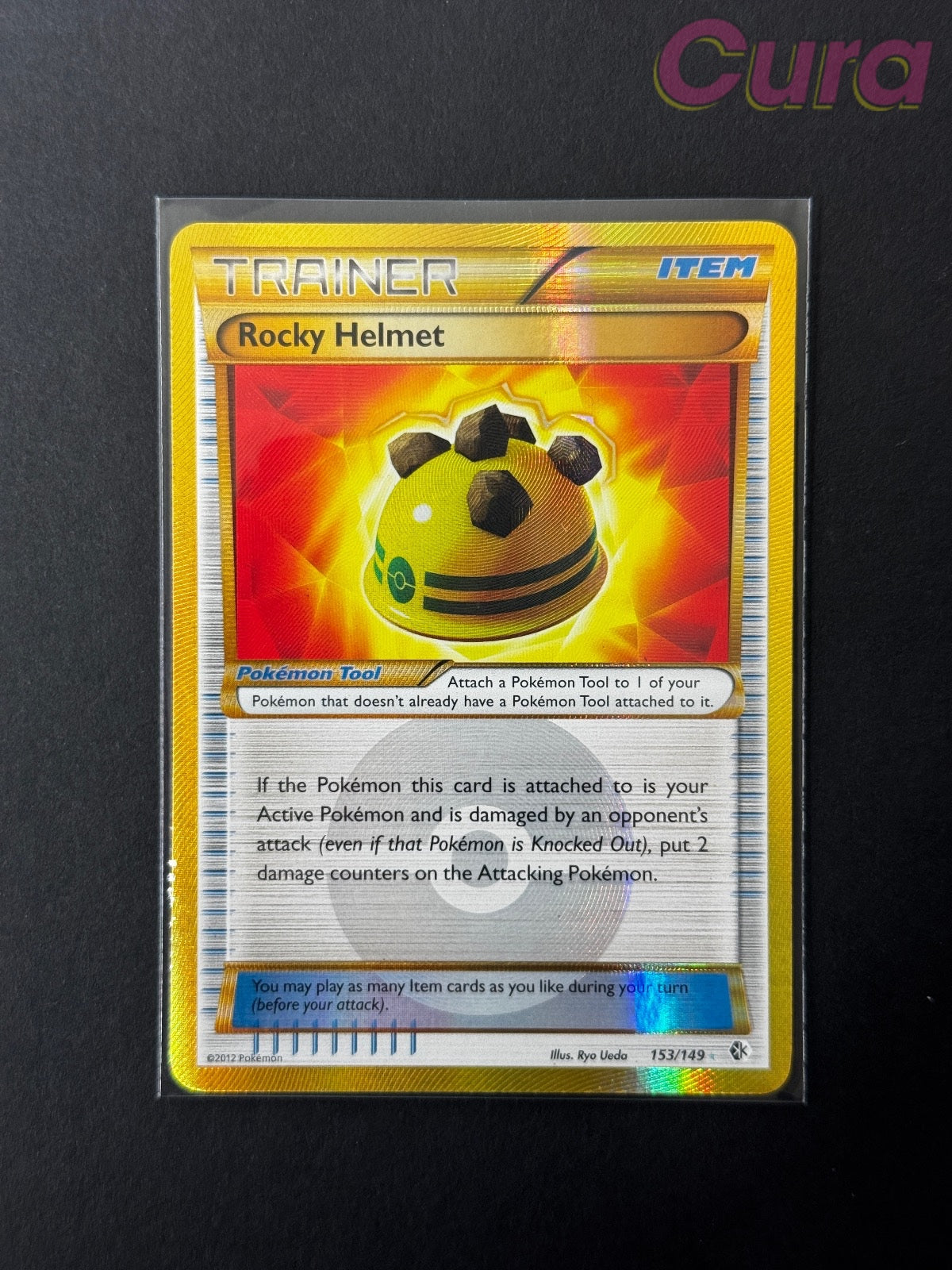 153 Rocky Helmet Holo - Secret Rare - Boundaries Crossed NM