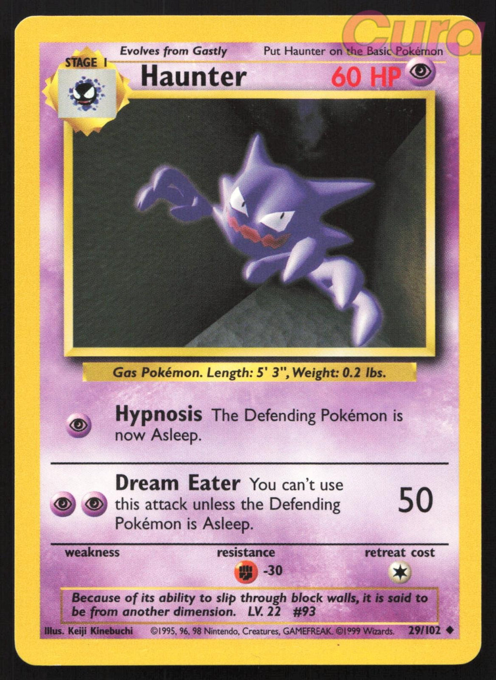 29/102 Haunter - Uncommon - Base Set Unlimited LP