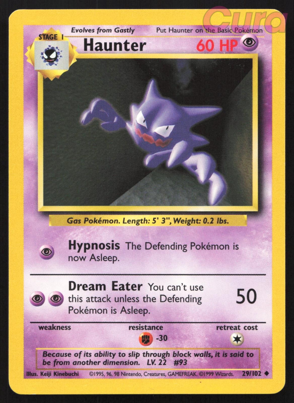 29/102 Haunter - Uncommon - Base Set Unlimited LP