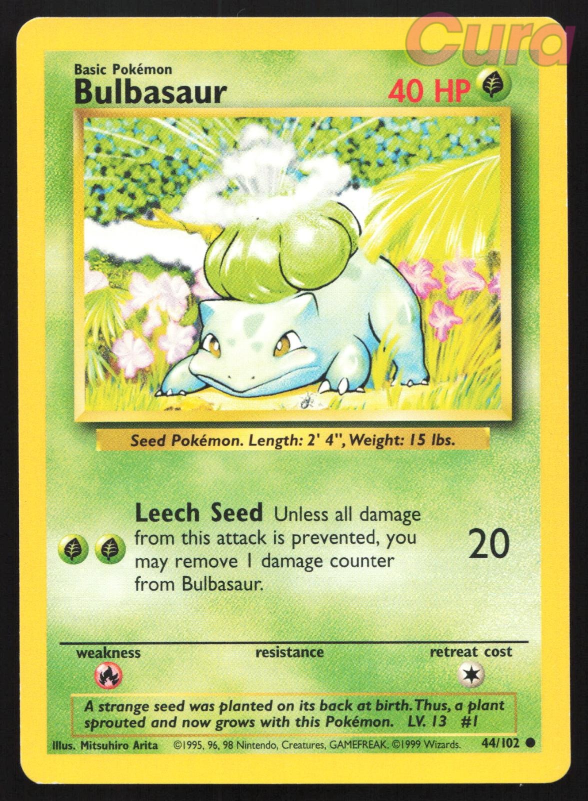 44/102 Bulbasaur - Common - Base Set Unlimited NM
